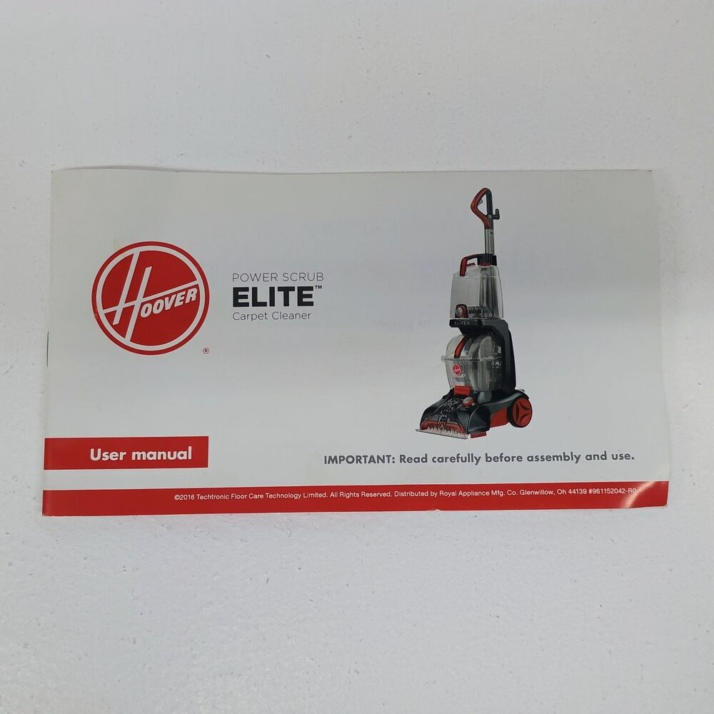 Hoover User Manual Power Scrub Elite Carpet Cleaner 2016 Illustrated